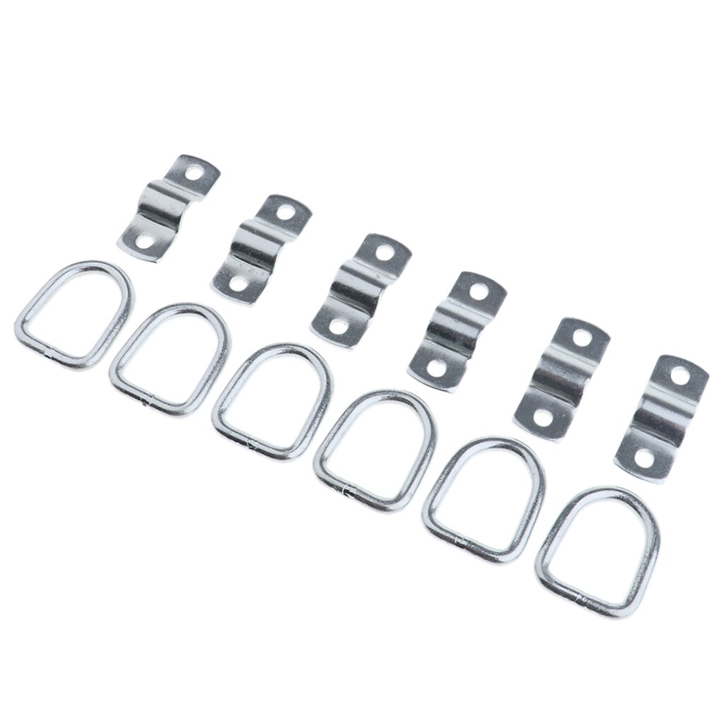 1 Set / 6 Pair Heavy Duty 36x46mm Anchor Point Surface Mount Tie Down D Ring For Trailer Boat ATV Etc