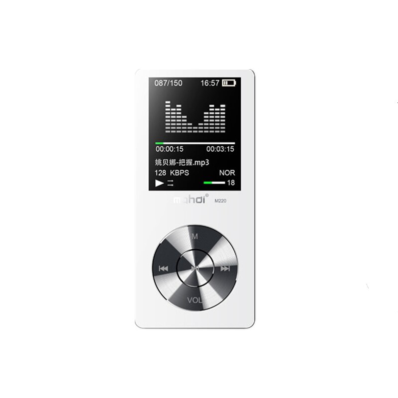 portable metal mp3 player Built-in Speakers e-book fm radio clock audio recorder flac lossless HIFI sports music video player: White / 8GB