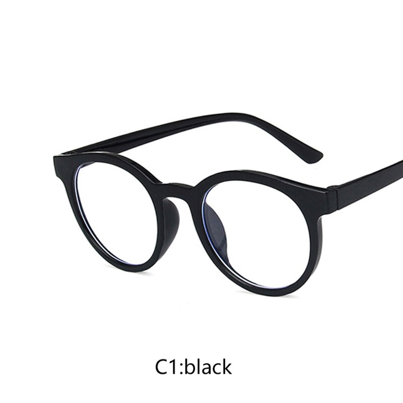 Gafas de bloqueo redondas para niños y niñas, lentes con filtro de Blu-ray, a la: c1Black