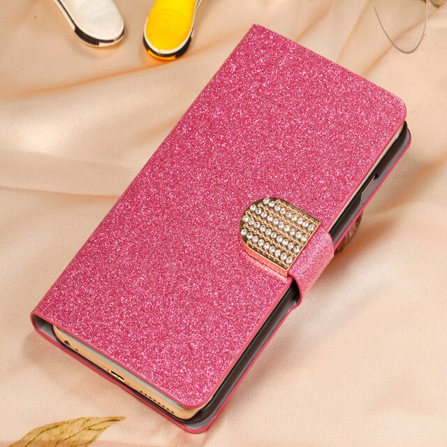 Bling Bling Shiny Rhinestone PU Leather Wallet Case For Samsung Galaxy A22 4G Flip Cover For Samsung A22 SM-A225F/M/N: SFTZ Rose with DO