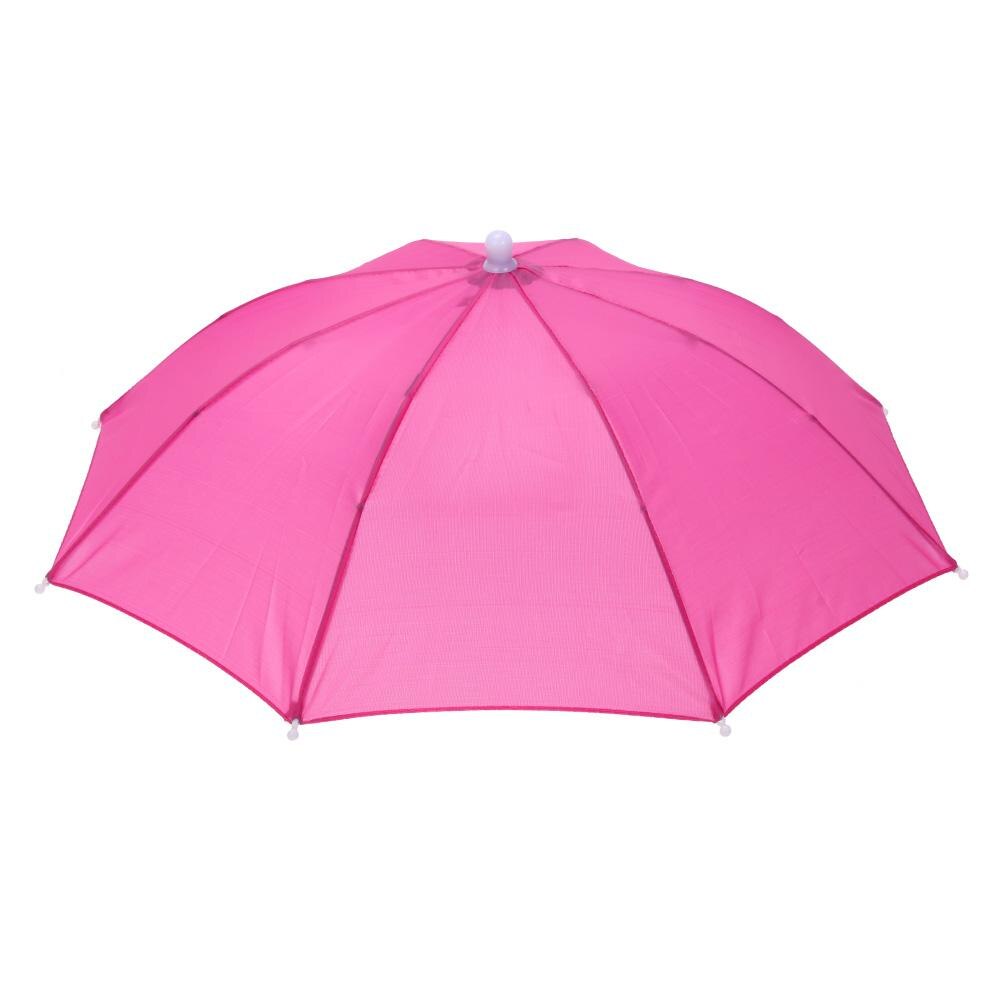 Sombrilla para la cabeza 55CM, gorro de pesca plegable Anti-UV, paraguas de pesca al aire libre Anti-UV, sombrilla para acampar y hacer senderismo y acampada: Pink