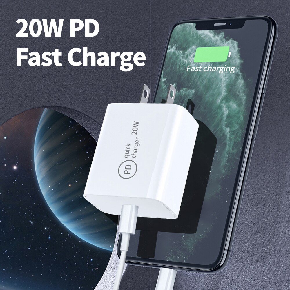 PD 20W Usb C Charger For iPhone 12 Mini Pro Max 12 11 Xs Xr X 8 Plus Fast Charging TypeC PD Charger For iPad Air 4 iPad Pro