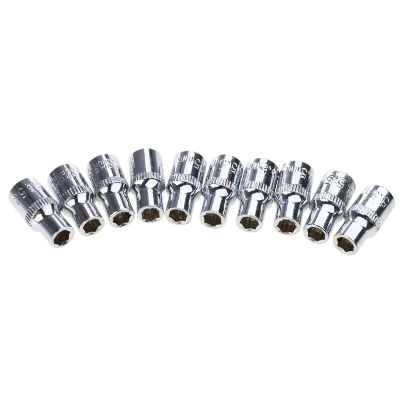 N5KC Metric Short Socket Set 1/4Inch 6 Point Size 4mm to 14mm for Maintenance
