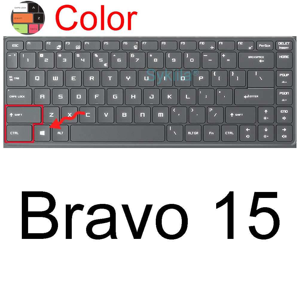 coperchio per tastiera per MSI Bravo 15 Bravo 17 A4DDR Custodia protettiva in silicone TPU 15.6 17.3 Accessori per computer portatile da gioco Nero trasparente: Argento