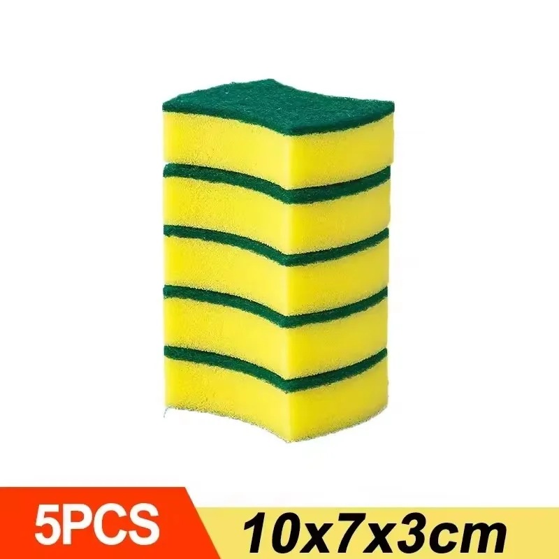100/1Pcs Kitchen Dishwashing Sponge Household Cleaning Brush Sponge Soft Absorbent Clean Rub Pot Rust Pad Scouring Removing Kits: MULTI