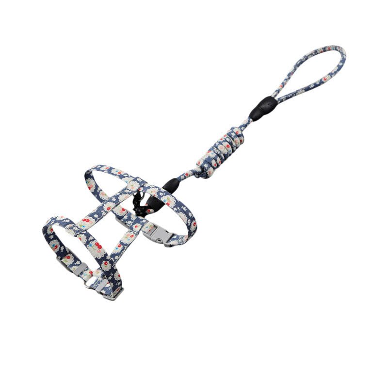 Hondenhalsband voor katten, verstelbaar harnas, riem, cartoon, huisdier, tractie, hond, kat, kitten, halster, kattenbenodigdheden voor katten, huisdierharnas, riem: Marineblauw / M