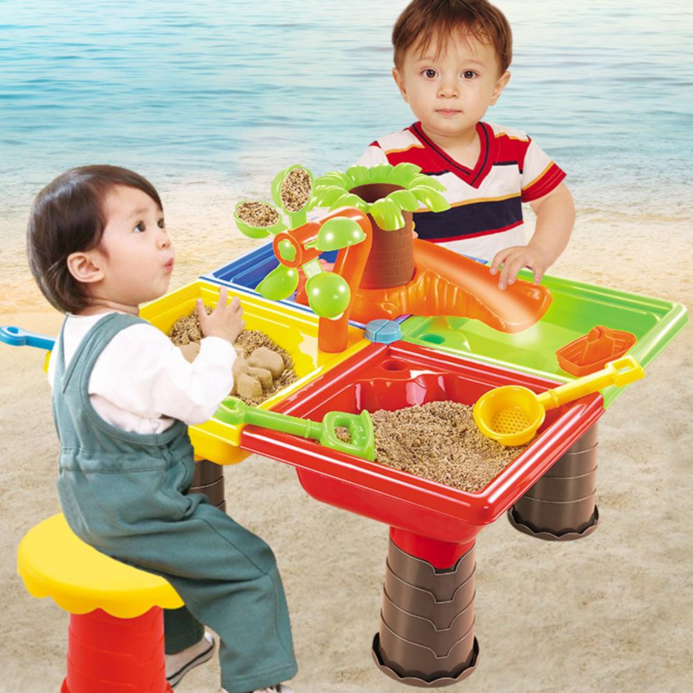1 Set Innovatieve Glad Oppervlak Multi-Raster Spelen Tafel Speelgoed Strand Zand Tafel Draagbare Vakmanschap