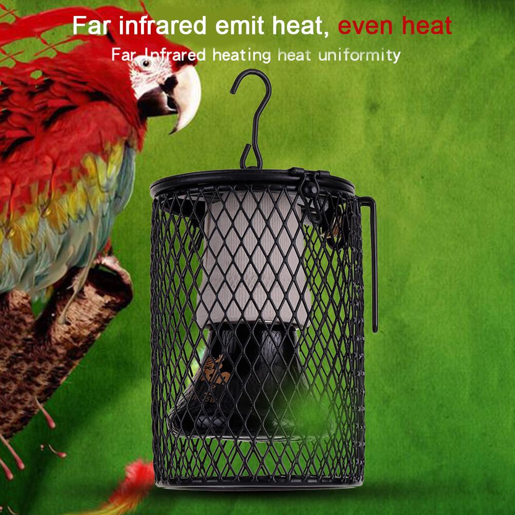 Lamp Ceramic Heating Lamp Heater Reptile Heater Guard Heating Bulb Lamp Enclosure Cage Protector Metal Mesh