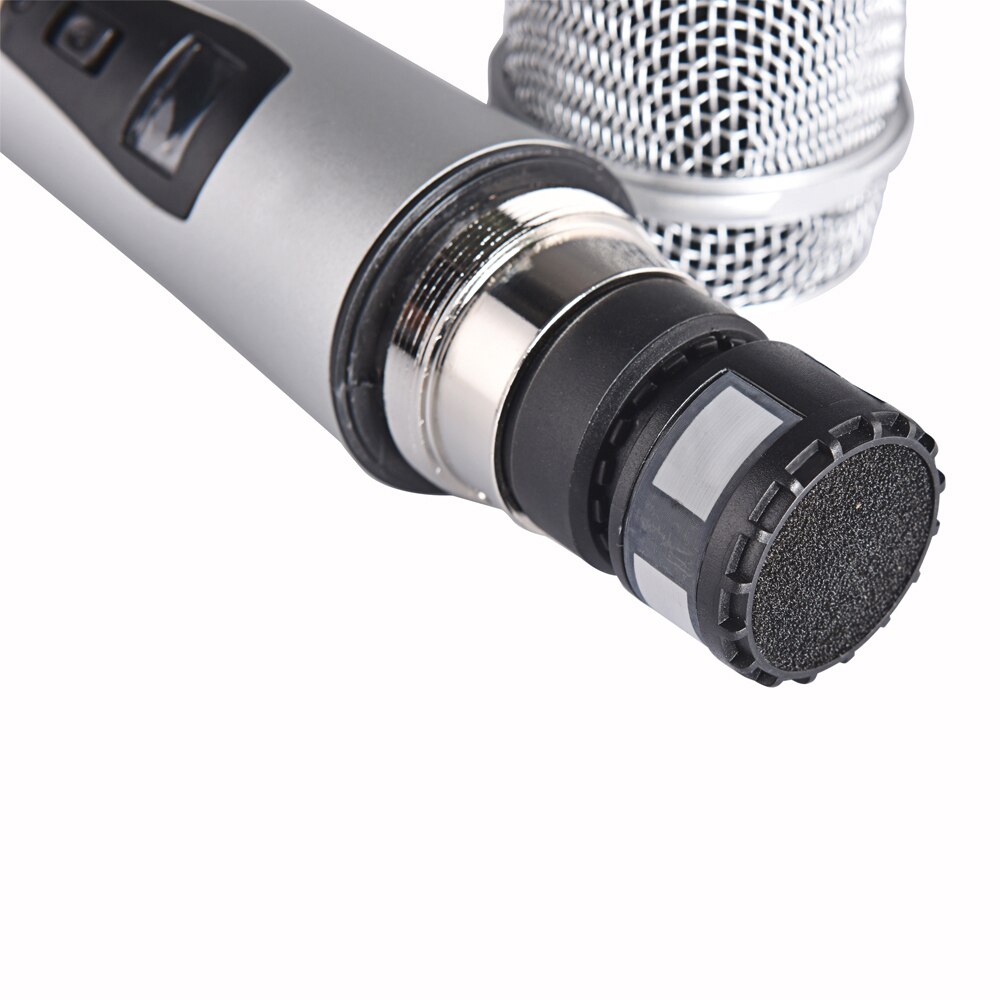 Rechargeable Wireless Microphone System Handheld LED Mic Speaker with Portable USB Receiver for KTV Speech Amplifier Recording