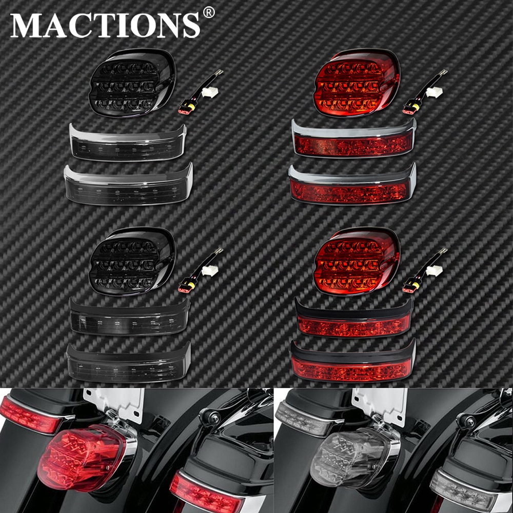 Bolsa para SILLÍN de motocicleta, luces intermitentes traseras, luz trasera LED de freno, luz trasera para Harley Touring RoadKing FLHR FLHT FLHX