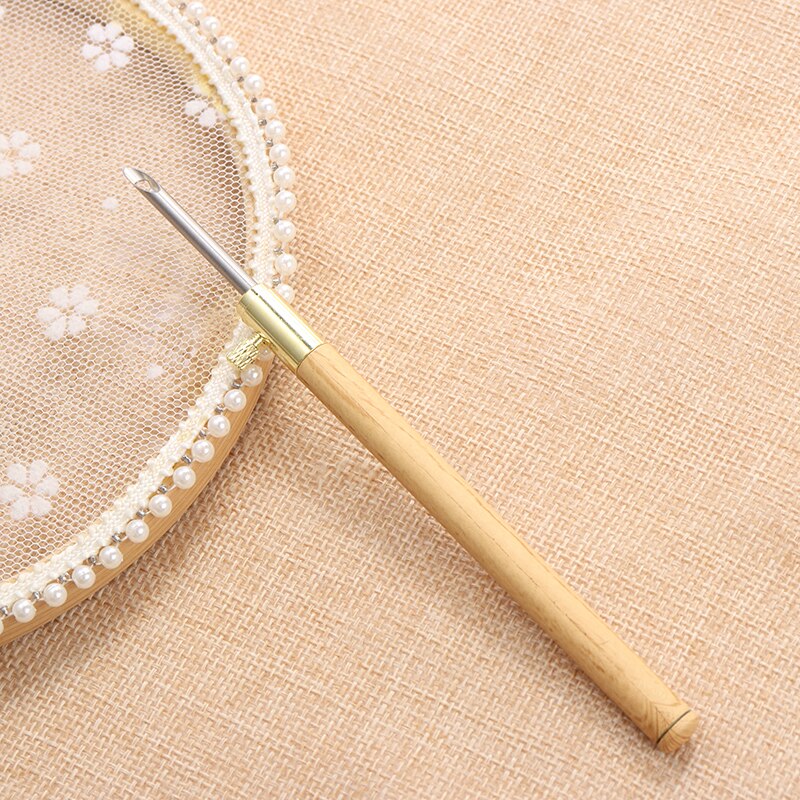 Wooden Handle Stitchwork Needle Magic Embroidery Punch Pens Needle Threader DIY Craft Sewing Embroidery Cross Stitch Tools