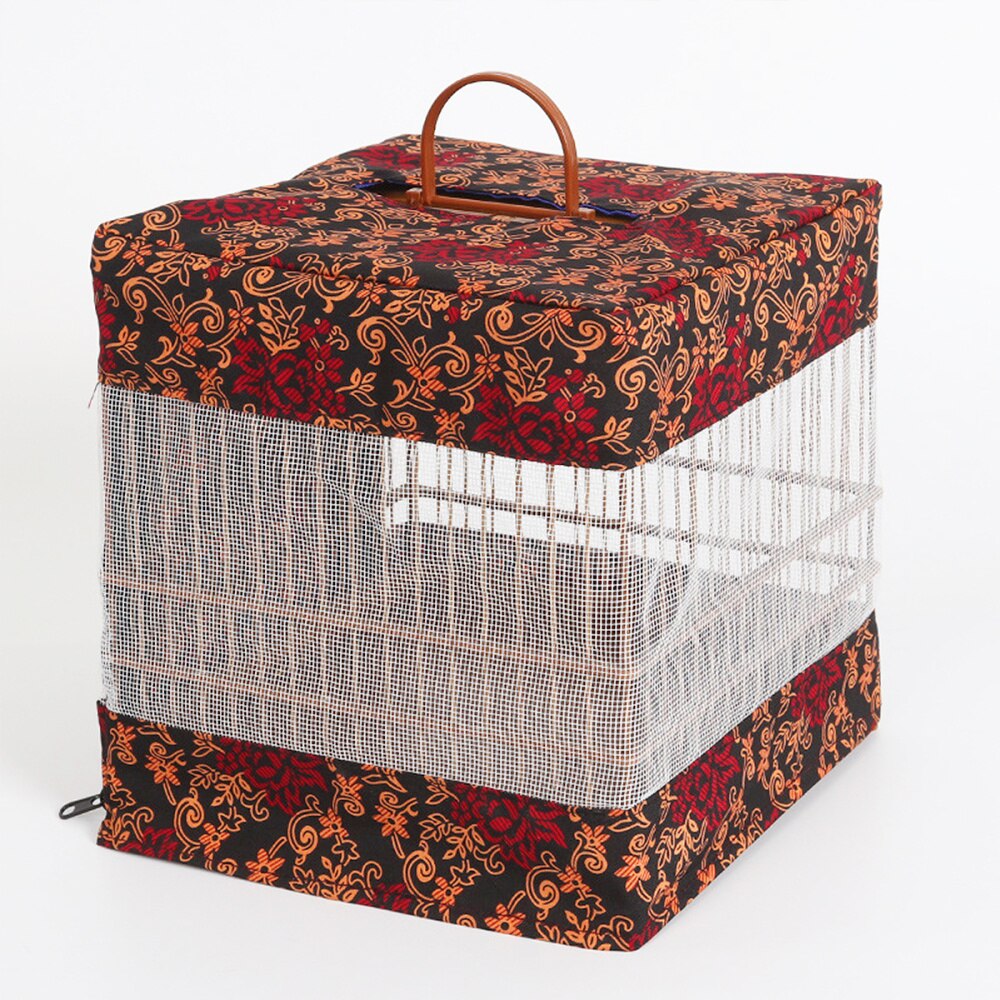 Square Pet Bird Mesh Cage Cloth Cover 1 Side Open Bird Cage Shield Double Zippers Bird Cage Accessory (Blue)