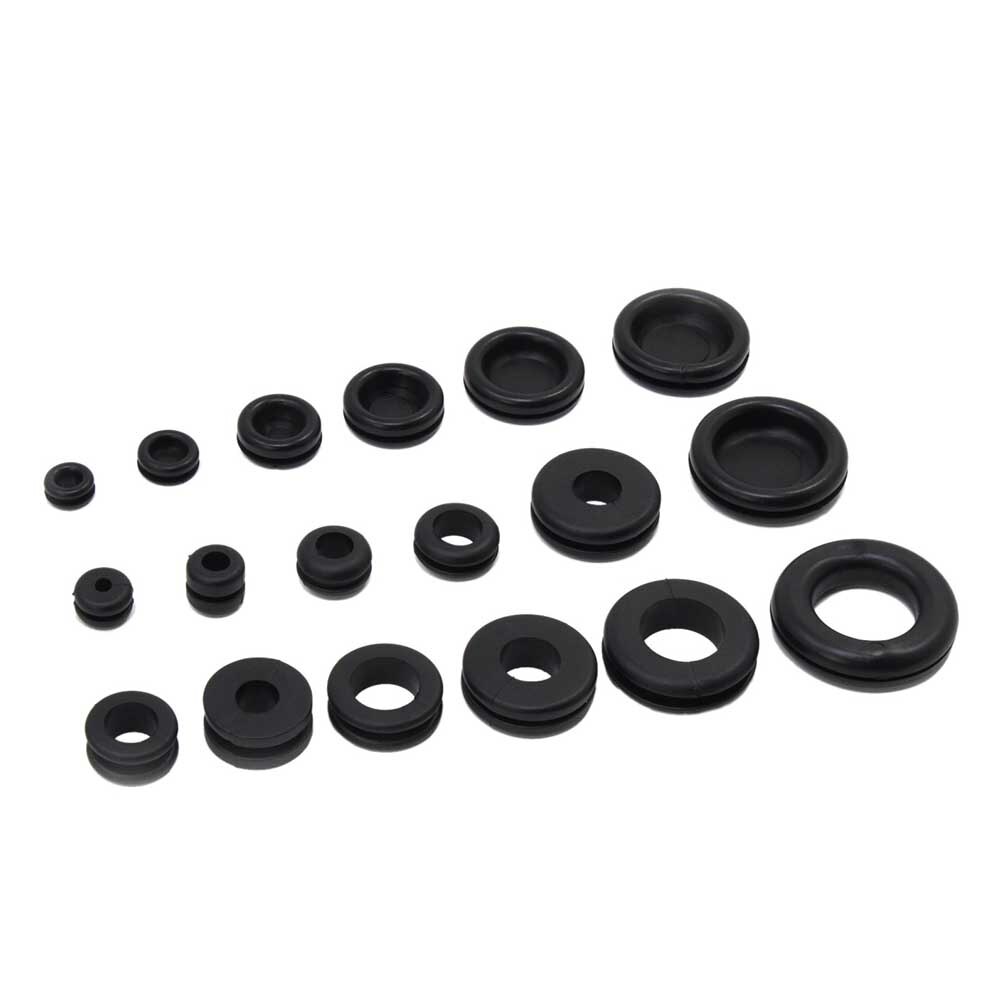 Black Closed Seal Ring Grommets Car Electrical Wiring Cable Gasket Kit Rubber Grommet Hole Plug Set with Plastic Box