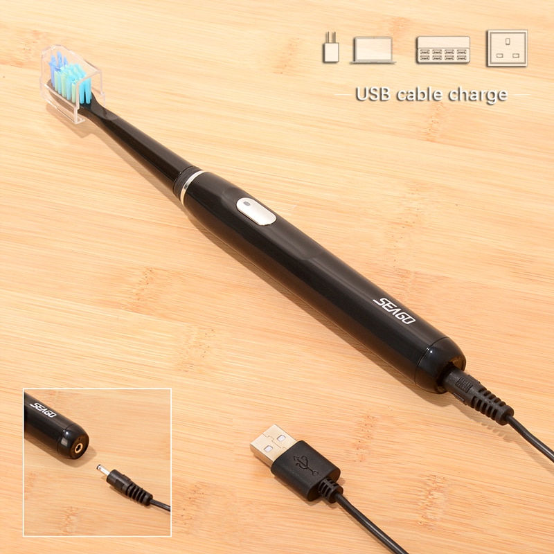 Seago elektryczna soniczna szczoteczka robić zębów SG-551 z wymianą głowice szczotek 4 tryby czyszczenia jedna kluczowa operacja dźwiękowy wibracja wodoodporny Szczotka