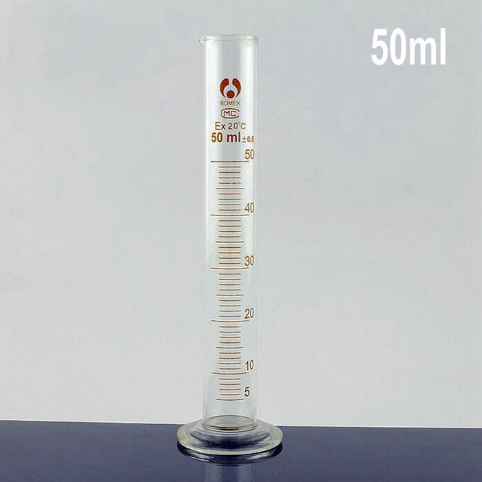 3 Stks/partij 50 Ml Afgestudeerd Glazen Meten Cilinder Met Schaal Lijn Voor Chemie Laboratorium Experimenten