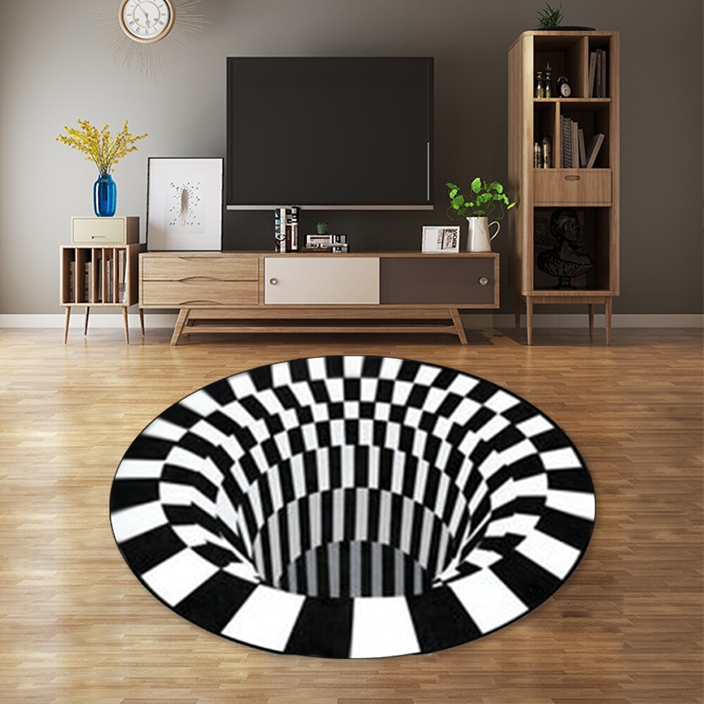 3D Vortex Visual Illusion Rug Printed 3d Mat Optical Illusion Area Rugs Carpet Floor Pad Non-slip Doormat Blanket For Home Decor