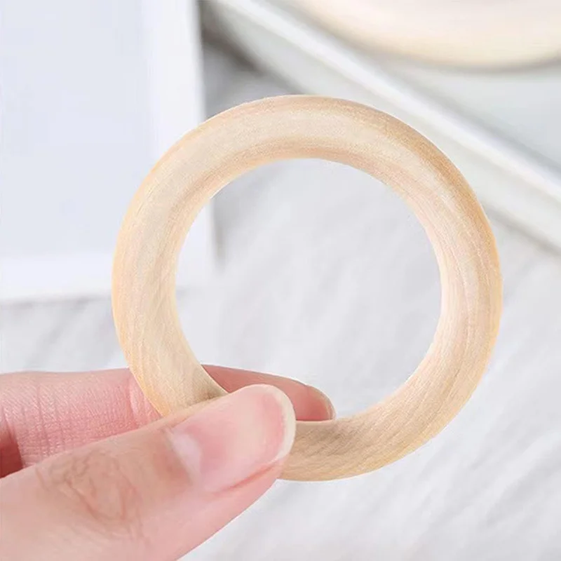 15-100mm feine naturholzringe, hölzerner beißRing für babys, kreis, diy-schmuckherstellung aus holz, ringspielzeug, anhänger, bastelaccessoires