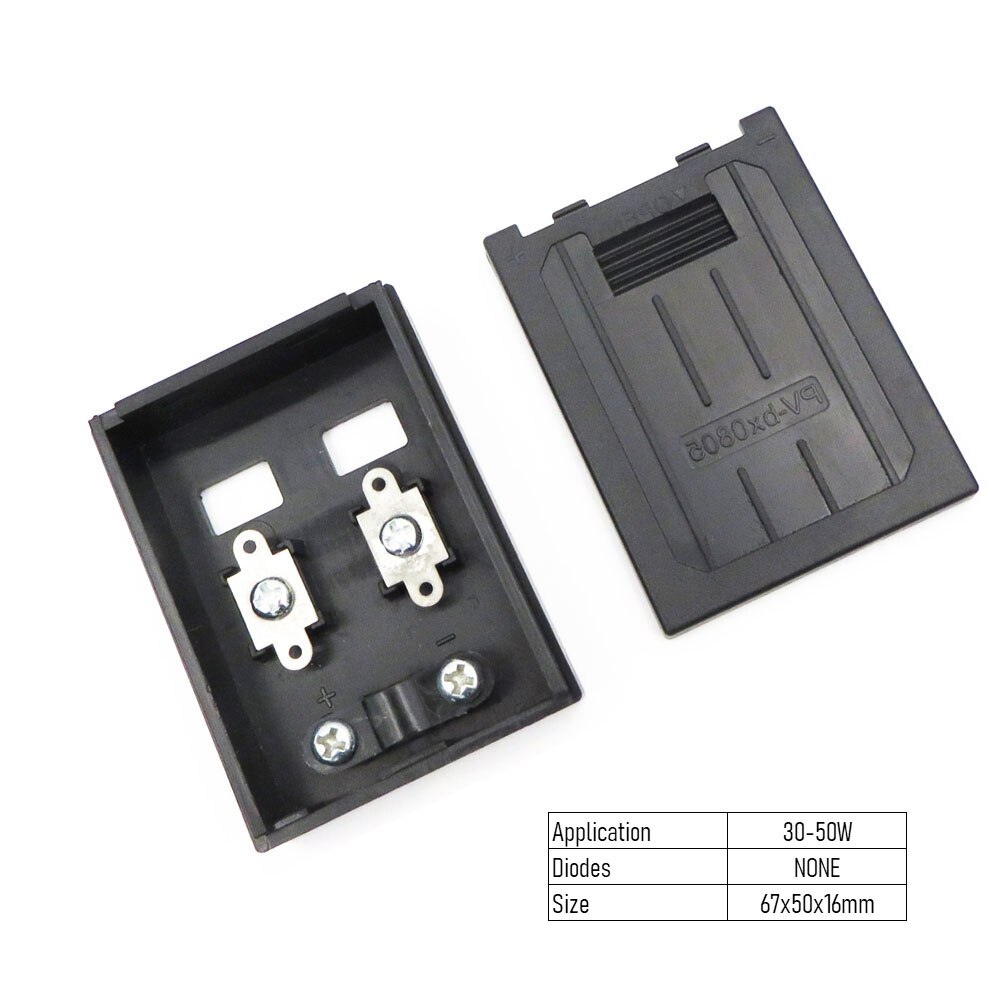 Solar Junction Box for Solar Panel connect PV solar cable connection 5 10 15 20 25 30 40 50 60 80 100 120 150 200 250 300 350 W: PV-BX0805