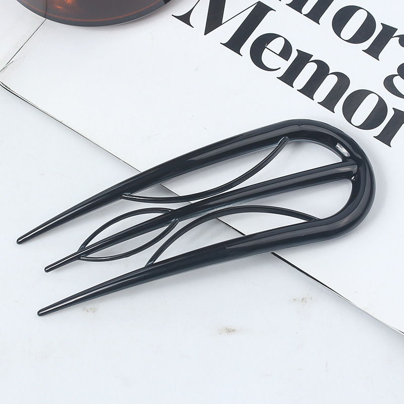 Magic Grip Hair Pins U-shaped Clip Fixed Hair Pins Hair Fork Hairstyle tools Better Fixation Hair: GRAY