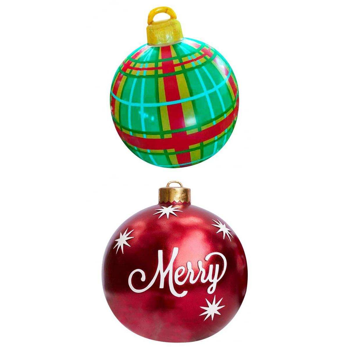 2pcs Christmas Inflatable Ball 60cm Hanging for Outdoor