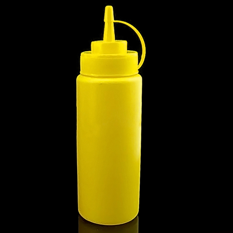 1Pc 340ml 12oz Squeeze Bottle Souce Bottle Condiment Dispenser Ketchup Mustard Soybean Sauce Vinegar Gravy Boats: Yellow