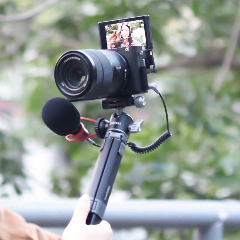 Ulanzi MT-24 U-80L Metal Table Tripod with Cold Shoe Microphone LED Light Extend Vlog Tripod for DSLR SLR Camera Phone Tripod