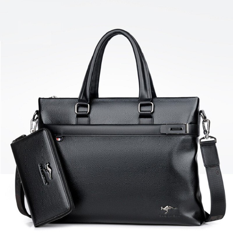 Men briefcases pole business Bag travel PU formal work handbags large capacity handbag Male Crossbody Messenger