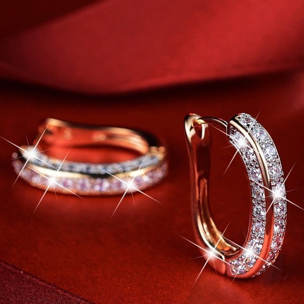 Neueste Elegante Frauen Strass Dekoration Ohr Zucht Ringe Band Ohrringe Party Zubehör Schmuck