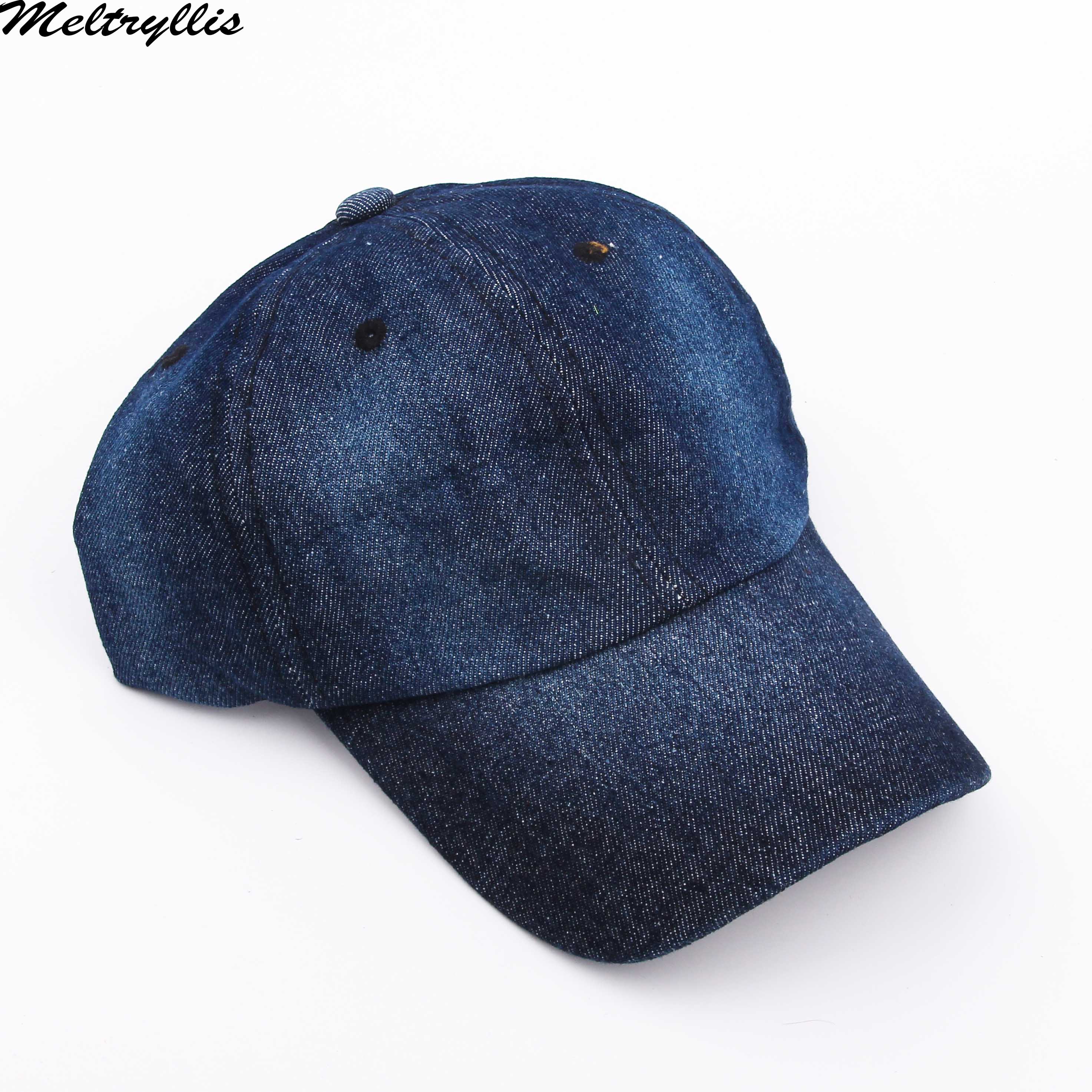 [meltryllis]unisex solid denim baseballkeps herr kvinnor utomhus jean hatt casquette justerbar snapback hattar hip hop kepsar