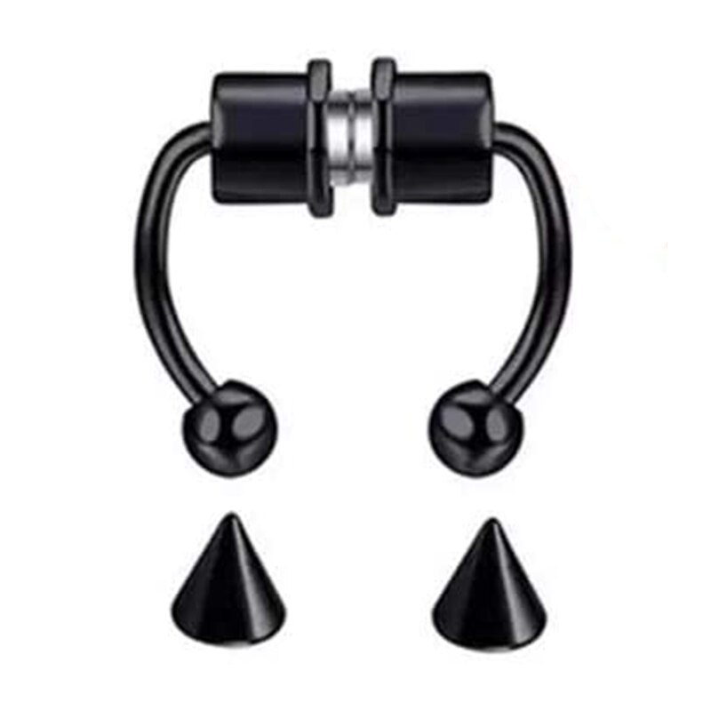 1 PIÈCES En Acier Inoxydable Faux Nez Perçage ensemble Septum Magnétique Faux Piercing Nez Clip Sur Non Piercing Nez Cerceau Septum Anneau Lot