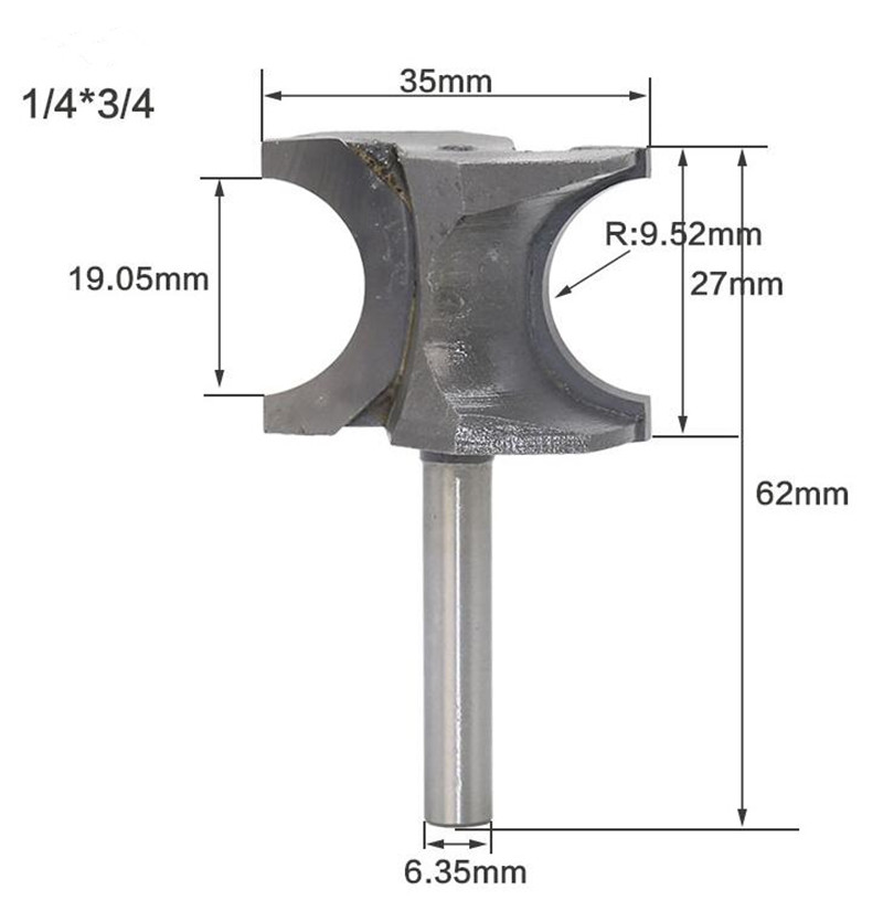 Vhm Halfronde Frees Hout Router Bit Arc Messen CNC Houtbewerking Gereedschap voor Hout Fresas Para Madeira: 32Mm