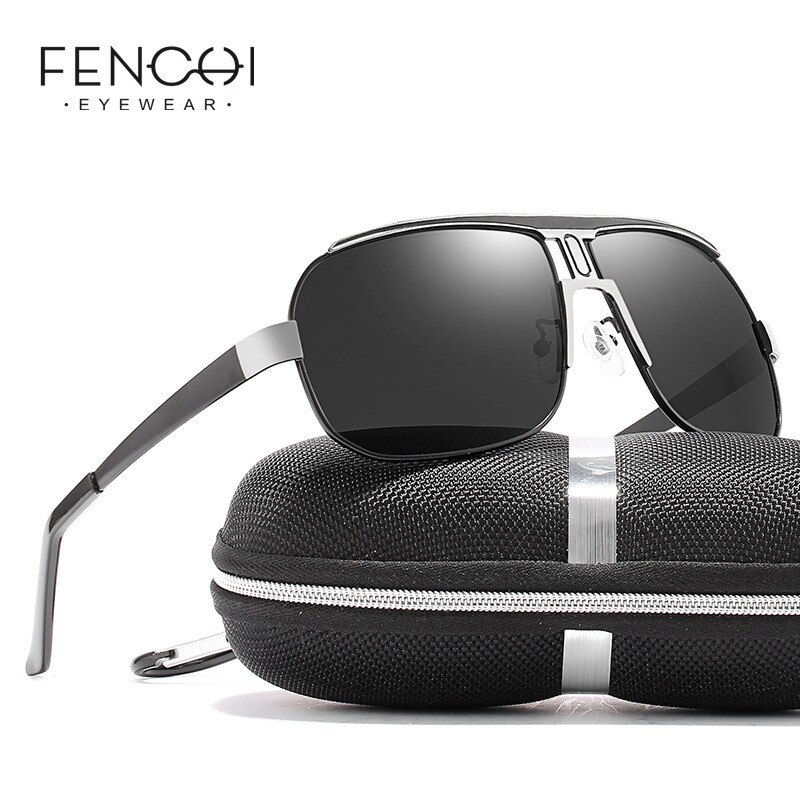 Fenchi overdimensionerede polariserede solbriller mænd  uv400 retro pilot solbriller belægning linse kørebriller til mænd kvinder