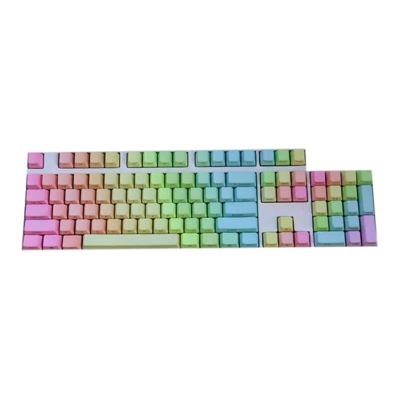 87/104/108 Keys OEM Profile Custom Side-Printed Keycaps PBT Backlit Gradient Keycaps for MX Cherry Mechanical Keyboard: 104RB