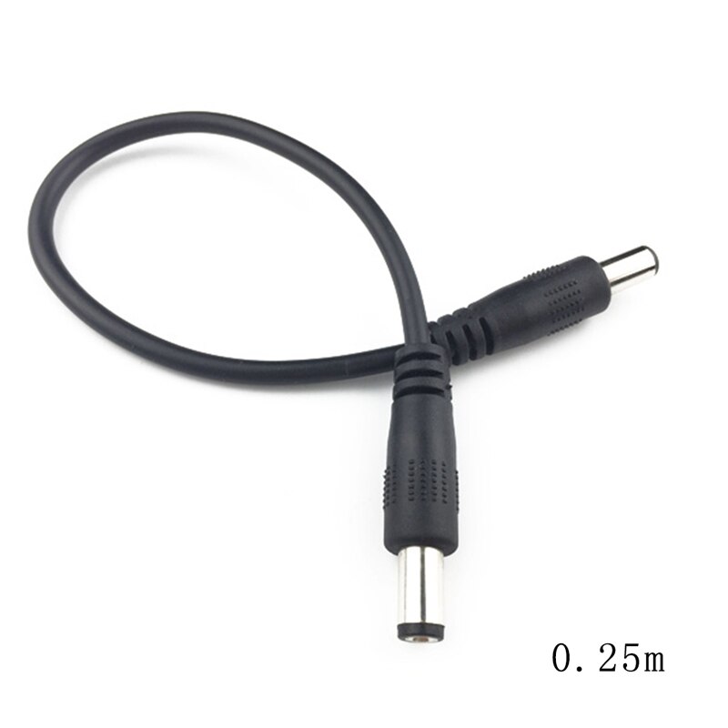 0.25m/0.5m/1m/2m jævnstrømsstik 5.5 x 2.1mm han  to 5.5 x 2.1mm han-cctv adapterstik kabel: 0.25m