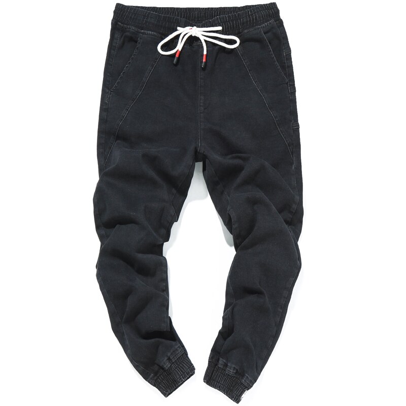 Mænd jeans bukser bomuld elastisk afslappet denime bukser joggingbukser plus størrelse 5xl 6xl 7xl yjj 09