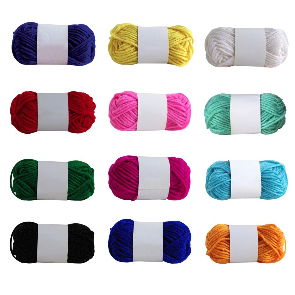 Home DIY Handmade Color Wool Wool Yarn 12 Colors Children's DIY Soft Acrylic Yarn Household Supplies Sewing Woolen Material