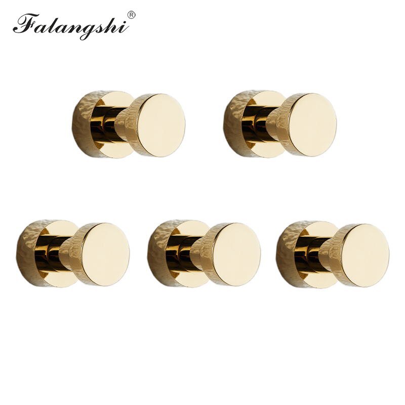 Wieszaki mosiężne wieszak na ubrania gospodarstwa domowego mała dekoracja Rustproof wieszak na ręcznik wieszak na płaszcze wieszak na klucze akcesoria łazienkowe WB8123: 5pcs Gold