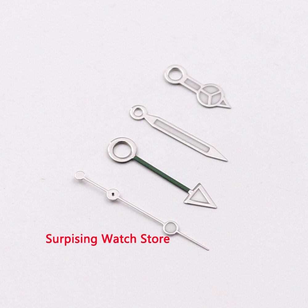 A set stainless steel edge luminous watch hands with GMT Pointer Fit For Mingzhu Automatic Movement Men's Watch: NO2