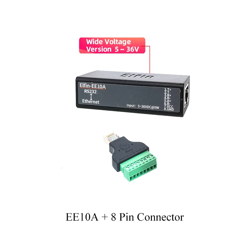 Serial Port RS232 To Ethernet Device Server Converter IOT Elfin-EE10 Support TCP/IP Telnet Modbus TCP Protocol: EE10A With connector