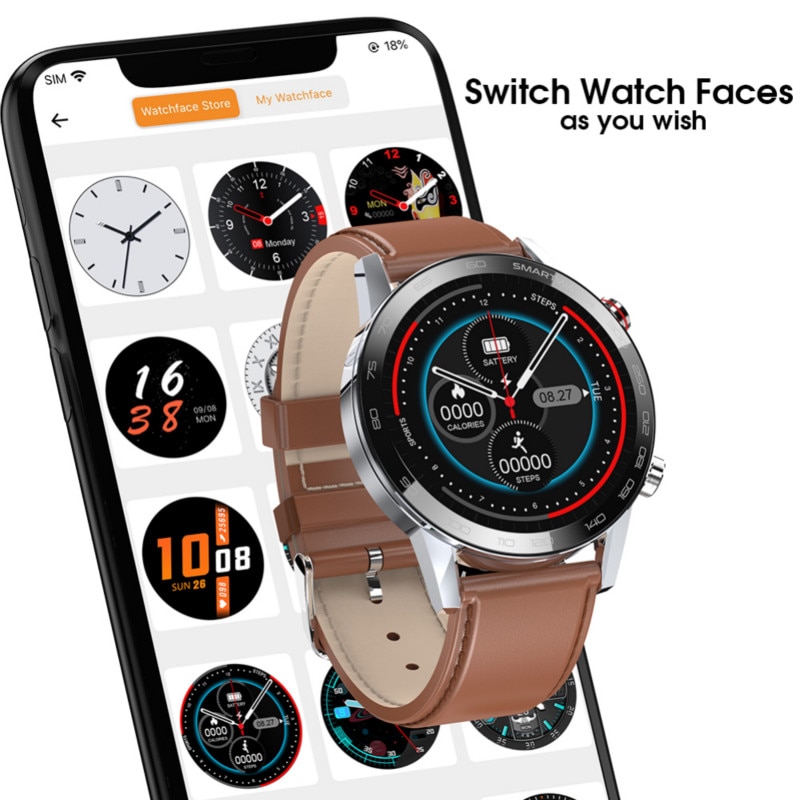 Nuovo Microwear L16 Astuto Della Vigilanza Degli Uomini di IP68 Impermeabile SmartWatch 360*360 ECG Pressione Sanguigna Frequenza Cardiaca di Sport Fitness Smartwatch