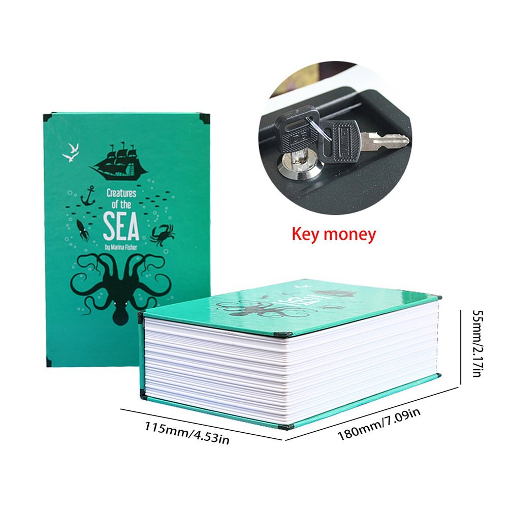 Pengeskab mini hjem opbevaringsboks pengeskab håndværk bog adgangskode nøgleboks forsikringsboks