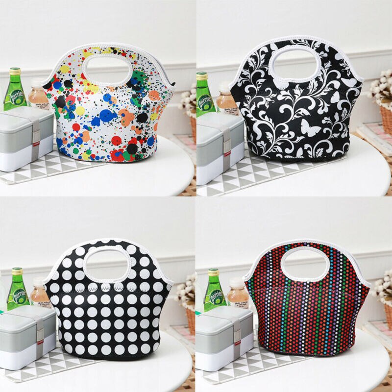 Lunch Bags Portable Insulated Thermal Cooler Lunch Box Carry Tote Picnic Case Storage Bag Print Approx 5L