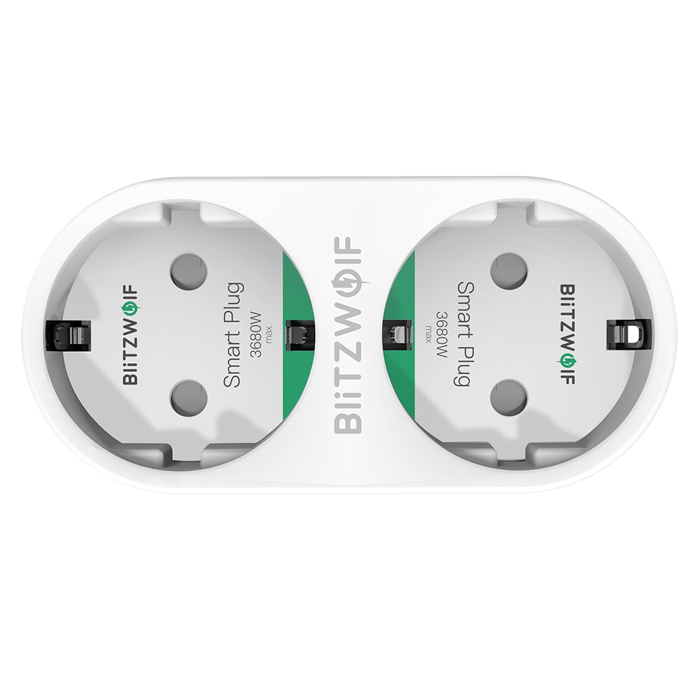 BlitzWolf BW-SHP7 16A 2 en 1 enchufe Dual de la UE inteligente WIFI Socket Switch Control Remoto interruptor temporizador trabajo con Google asistente/Alexa