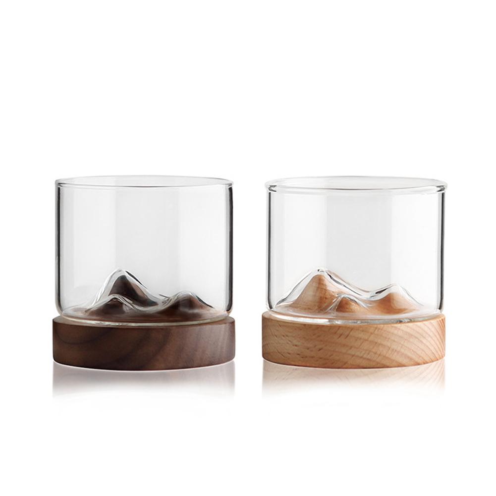 5oz bergs vinglas med träbotten whiskyglas japansk hushållstekopp