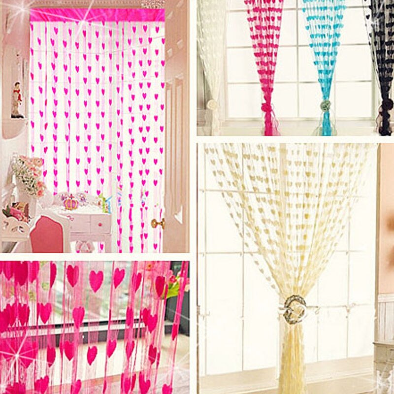 Goedkoopste String Gordijn voor Woonkamer Deur Kwastje Screen Room Divider Blind Venster Drape Hart Panel Chinese Gordijnen