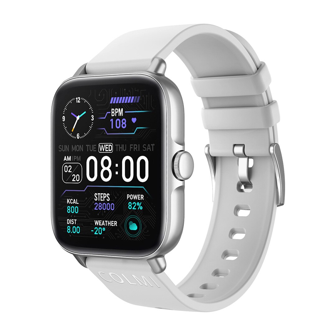 Colmi 2022 P28 Plus Smartwatch Mannen Bluetooth Antwoord Gesprek IP67 Waterdicht Smart Horloge Vrouwen GTS3 Gts 3 Voor Android Ios telefoon: Silver