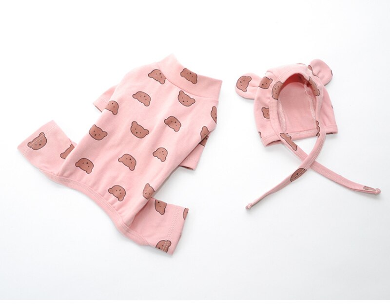 Combinaison en coton pour chien, Pyjama, vêtements de nuit, automne hiver, salopette, tenue pour chiot, petit chien, Yorkshire: Rose / M