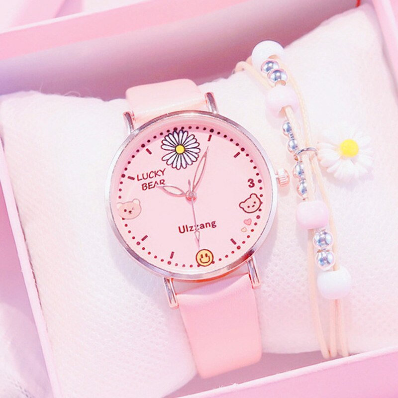 Mooie kinderhorloges eenvoudige jongens- en meisjeshorloges geluksbeer schoolklok 3 atm waterdicht