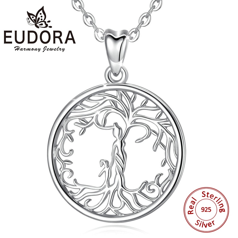 EUDORA Sterling Silver Tree of Life Collana Regalo per la Mamma Regalo per la Nonna Regalo per la Donna Delicata Catena o solo pendente CYD437