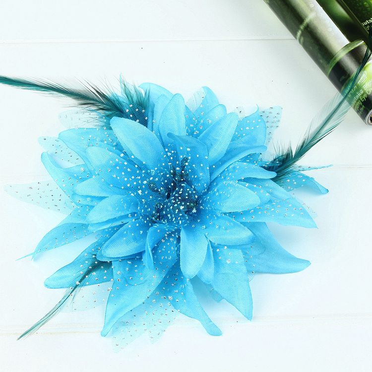 Mode Bloem Veer Bruiloft Haar Tovenaar Kraal Corsage Haarspeldjes Bruids Haarband Broche Pin Bloemen Gasten Noiva Haarspeldjes: Zilver